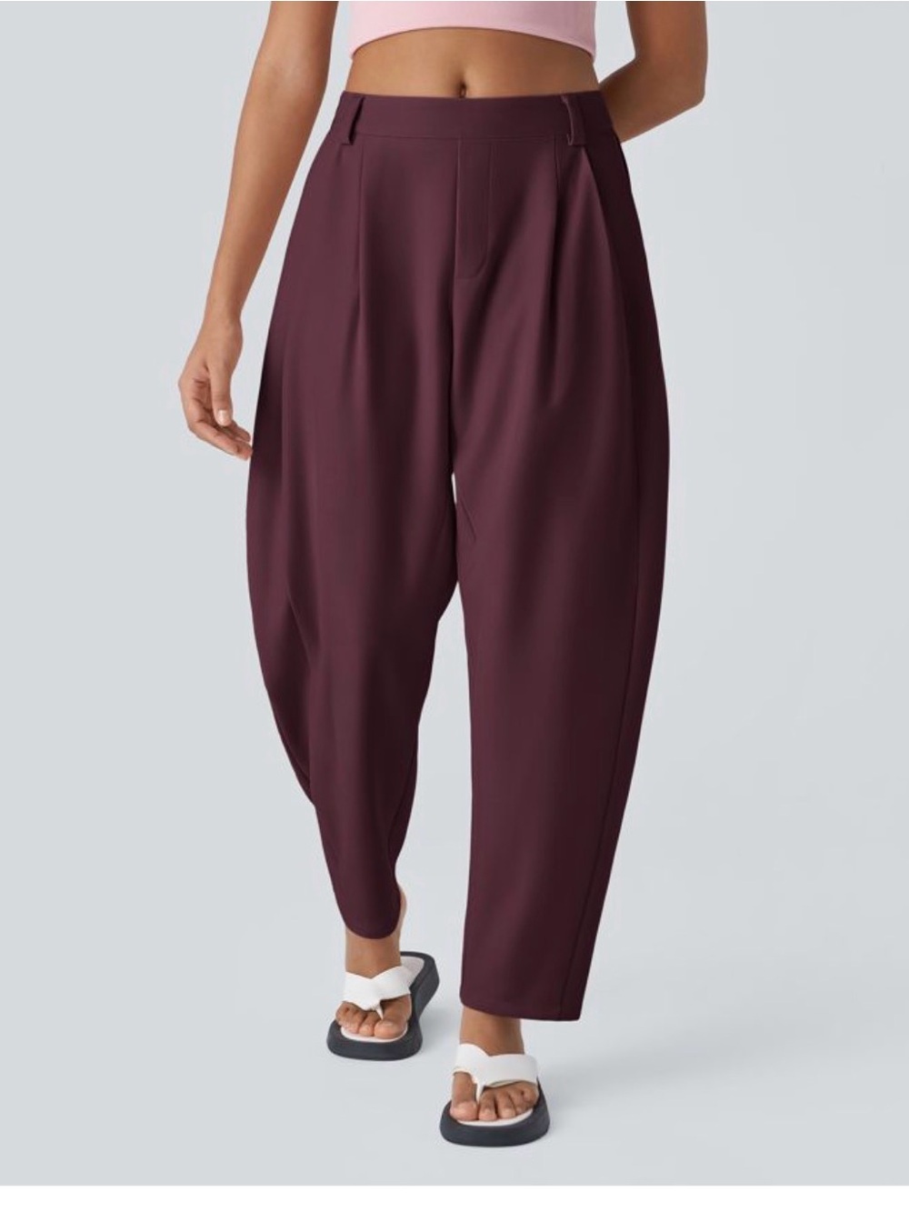 HALARA Mid-Rise Pocket Barrel Leg Baggy Work Pants